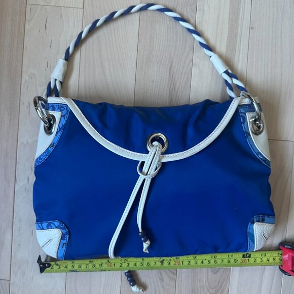 Y2K Versus by Versace Handbag – Bright Blue Nylon with Rope Handle - Picture 8 of 8